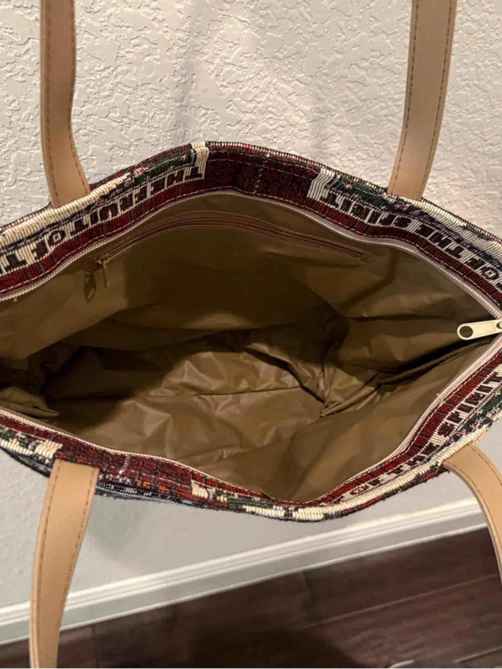 Tapestry Patchwork Tote Bag LOVE JOY PEACE